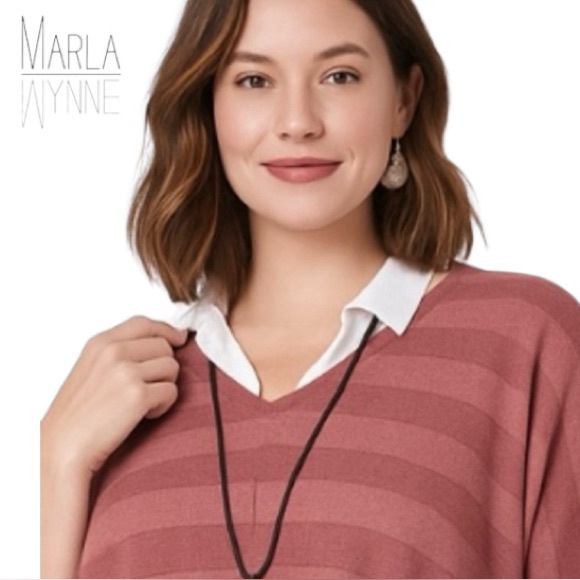 3X Marla Wynne Oversized Slouchy Popover Sweater with Deep V Neck - Picture 1 of 17